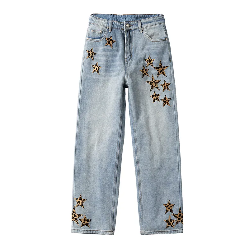 P270 💰 (Top version) chrome hearts ss25 blue star leopard print leather denim workwear logging pants. Styles with different wash textures, very friendly to people with thin legs and thick legs. The slightly flared version is very flattering to the leg shape. Moderate length that never goes out of style, easy and casual to match, basic styling for various styles, a must-have in the wardrobe! The fabric is stiff but also makes the upper body soft without losing texture. The washing process is even more perfect. It is a must-have item for everyone! ! !   Color: blue Size: 30-32-34-36 30 32 34 36 Waist circumference 80 85 90 95 Sitting circumference 105 110 135 120 Foot opening 46 47 48 49 External length 102 103 104 105